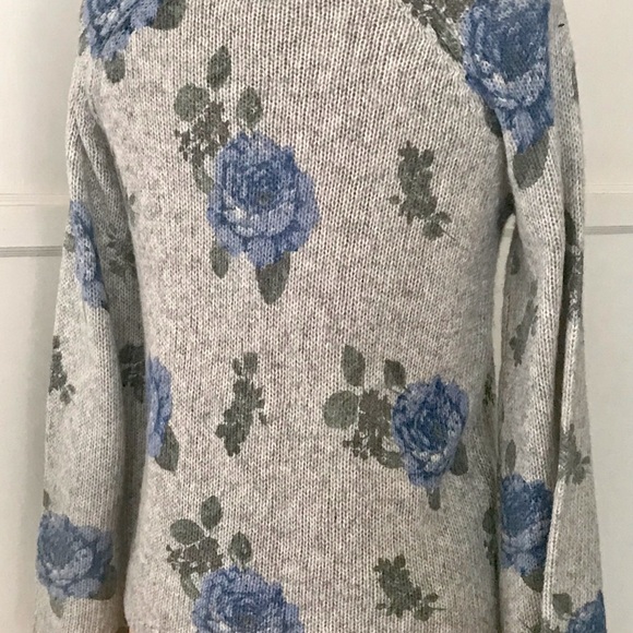 LUCKY BRAND Los Angeles sz.S/P blue rose sweater, Cotton wool blend, feminine - Picture 4 of 8